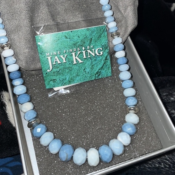 Blue Opal Bead with sterling silver accents Necklace by Jay King - Picture 9 of 13